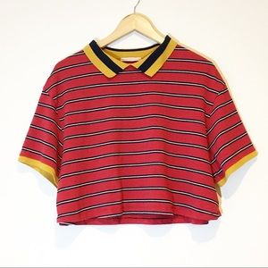 Urban Outfitters Cropped Polo Striped Tee